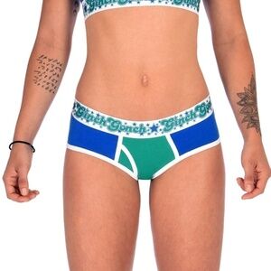 GINCH Gonch Boyfriend Inspired Brief Underwear Panty Blue Lagoon Intimates NIP